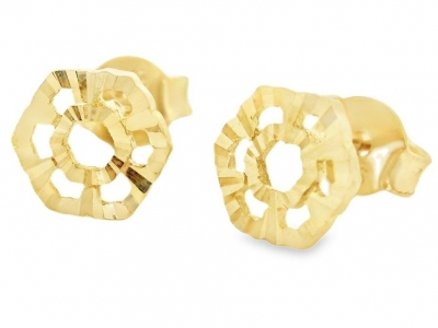 Bijuterii aur - Cercei cu surub din aur 14K galben geometry colectia Sparkle