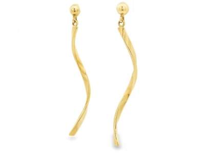 Bijuterii aur - cercei de aur dama cu surub model minimalist  - aur 14K, culoare aur galben