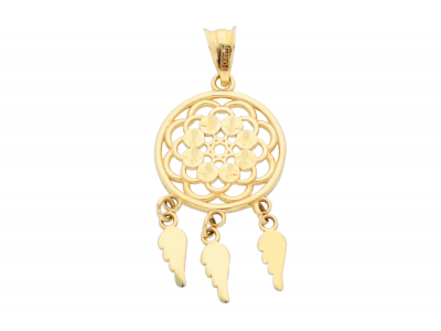 Bijuterii aur online - pandantive aur dama dream catcher  - autentic din aur 14K, culoare aur galben