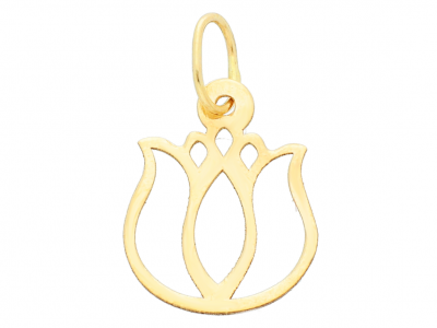 Bijuterii din aur - Martisor aur model lalea  - aur pur 14K, culoare aur galben