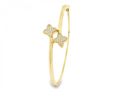 Bratari aur 14k fixe floricele 4 petale  - aur 14K, culoare aur galben