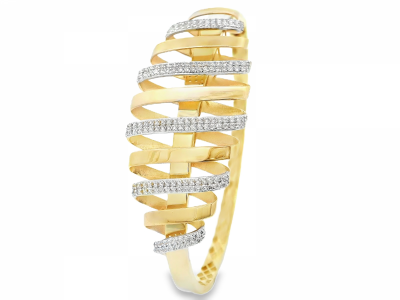 Bratari aur dama fixe modele noi spirale cristale zirconia  - aur 14K, culoare aur galben, alb si roz