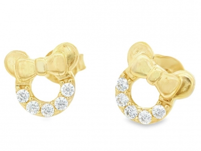 Cercei cu surub aur 14K forma minnie