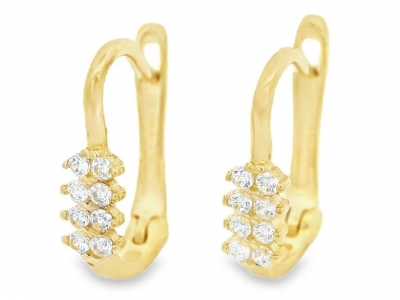 Cercei de aur galben 14k fetite cristale zirconia