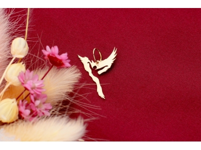 Martisor aur galben 14K - simbol renastere pasarea Phoenix