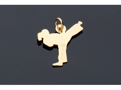 Medalioane aur 14K model karate personalizat prin gravura