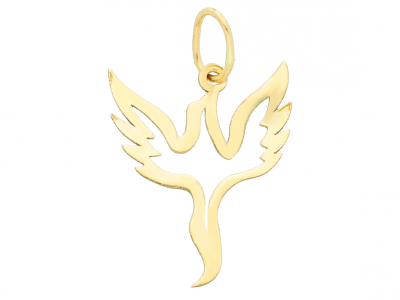 Medalion din aur 14K pasarea phoenix Martisor