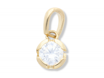 Pandantiv model zirconia solitaire  aur galben 14K