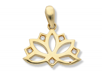 Pandantive aur dama lotus, aur galben 14K